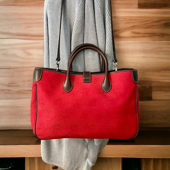 ‼️SOLD‼️ Dooney & Bourke Red and Brown Double Handles Strap & Accessories - Picture 3 of 16